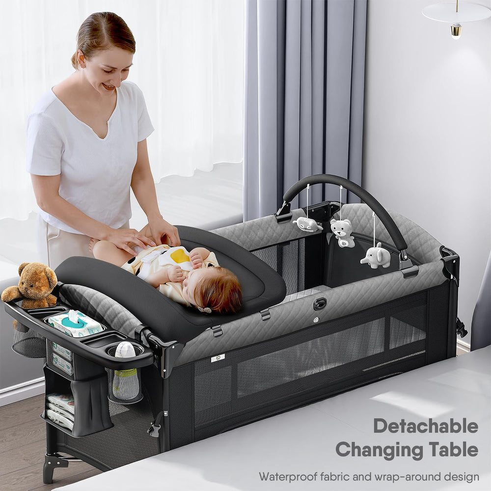 Obee Odee 4 in 1 baby bassinet changing-table with water-resistant fabric for quick cleanups