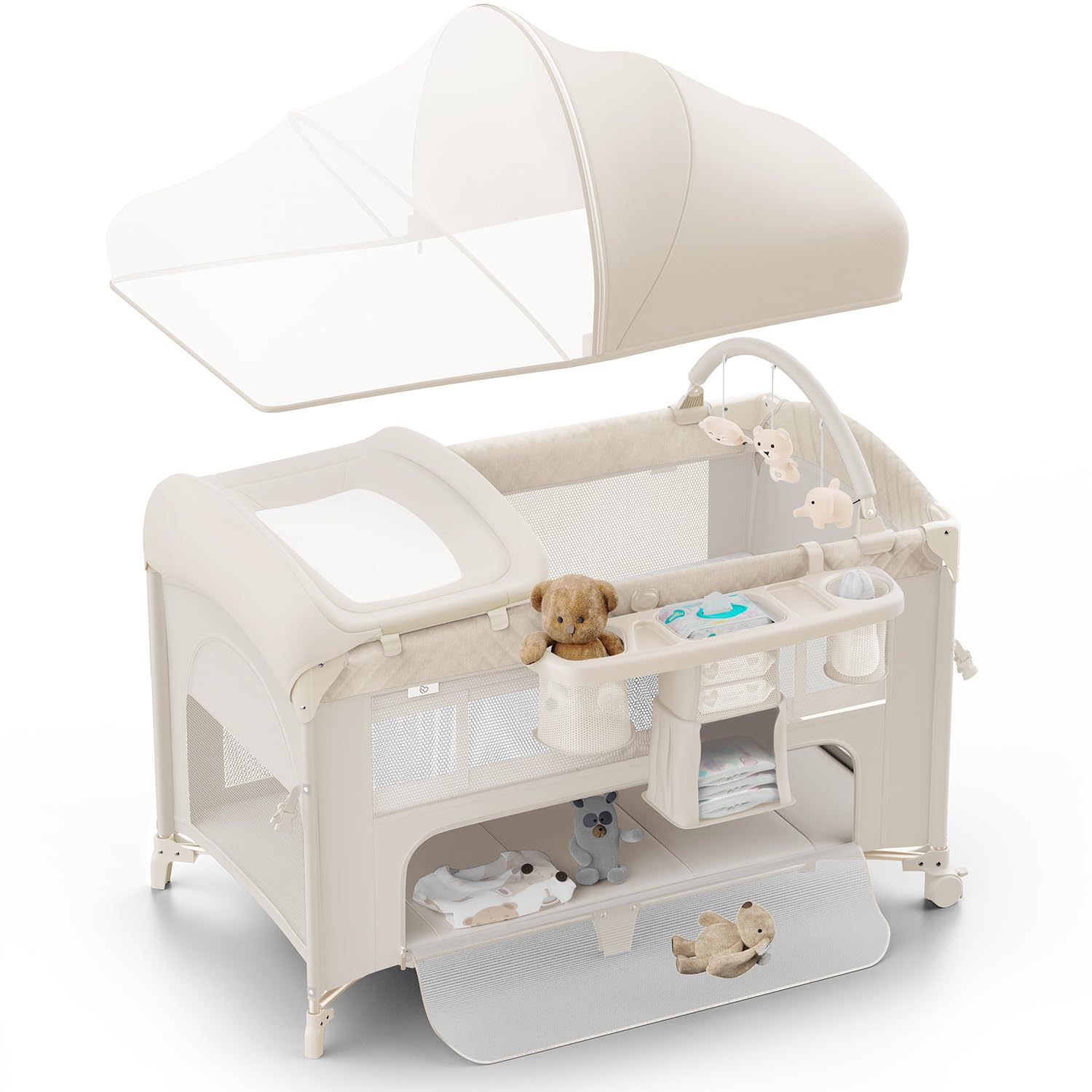Obee Odee 4in1 bassinet mosquito net protects baby while you monitor