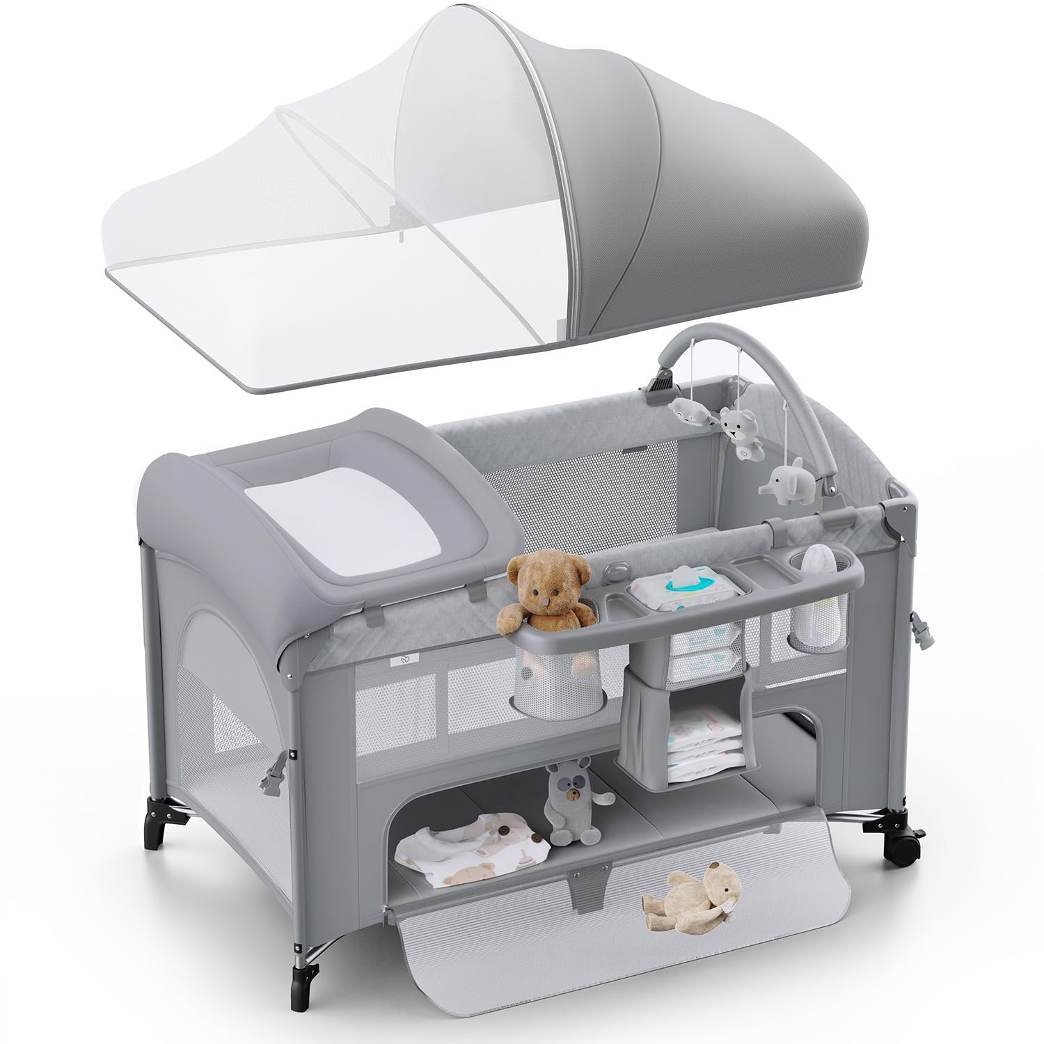 Obee Odee 4-in-1 bassinet with mosquito net for peaceful newborn sleep