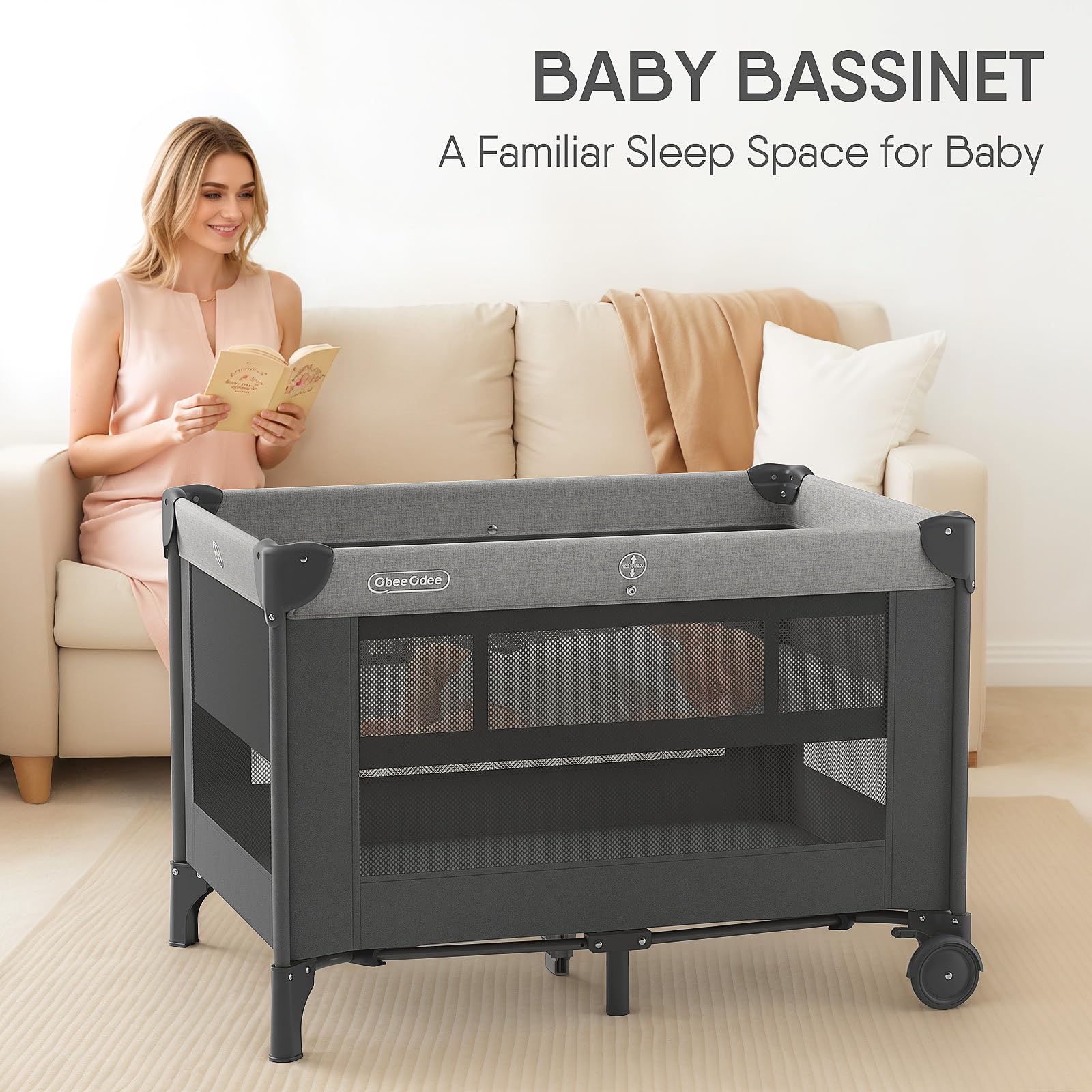Obee Odee baby sleeper nest showing womb-like comfort for newborn naps