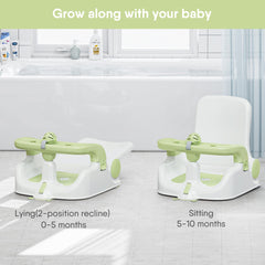 Obee Odee bath seat features suction cups and non-slip pad for safer bathing.