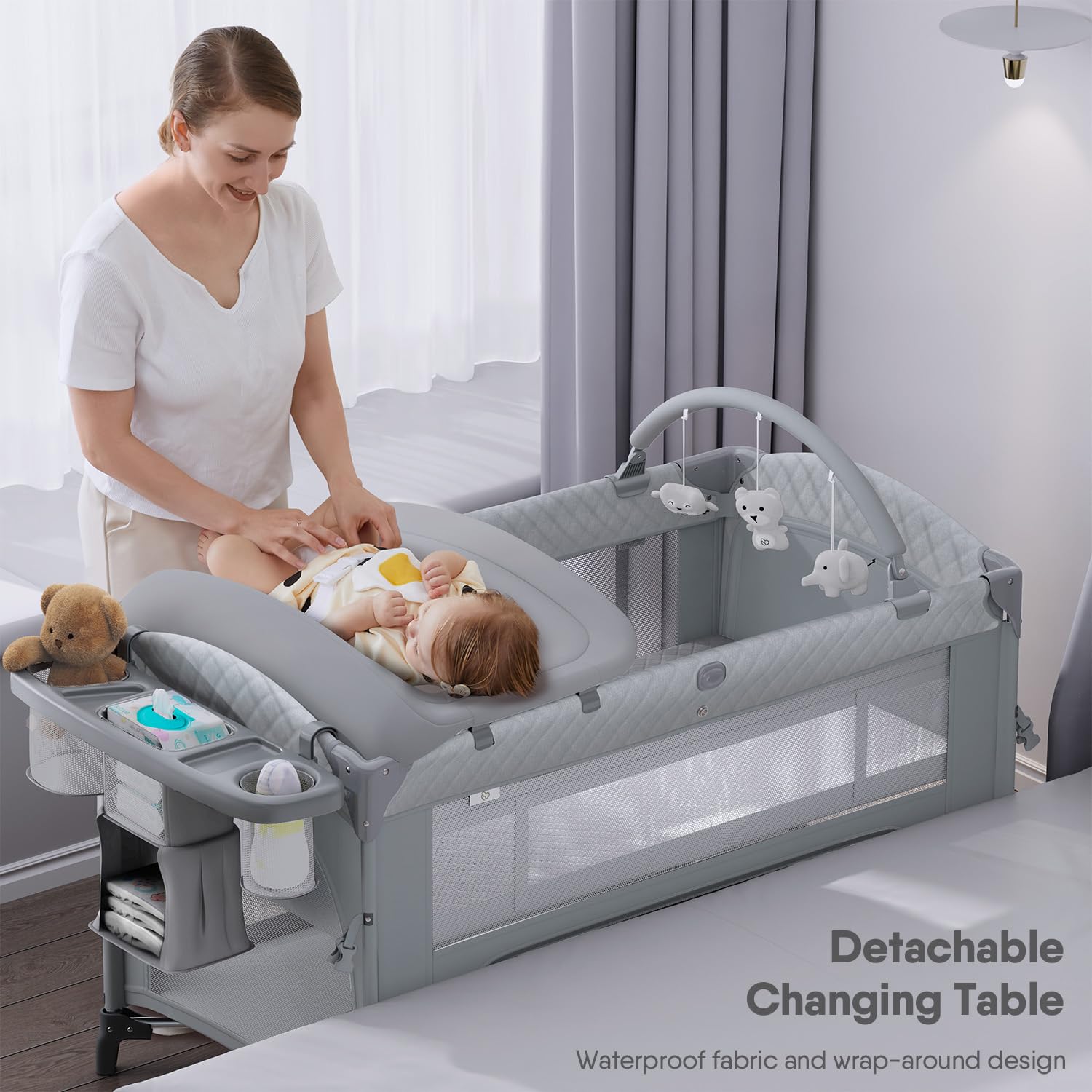 Obee Odee bedside sleeper beside parent for easy night feeds and closeness