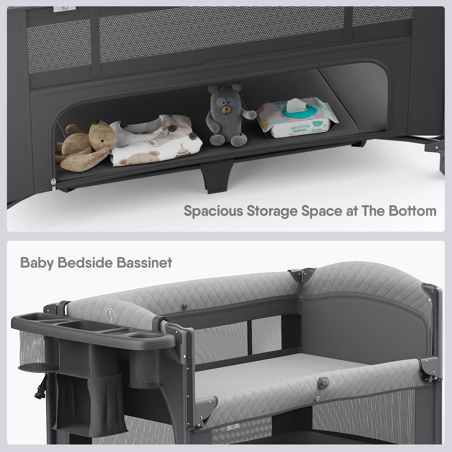 Obee Odee changing table with water-resistant fabric for easy cleanup