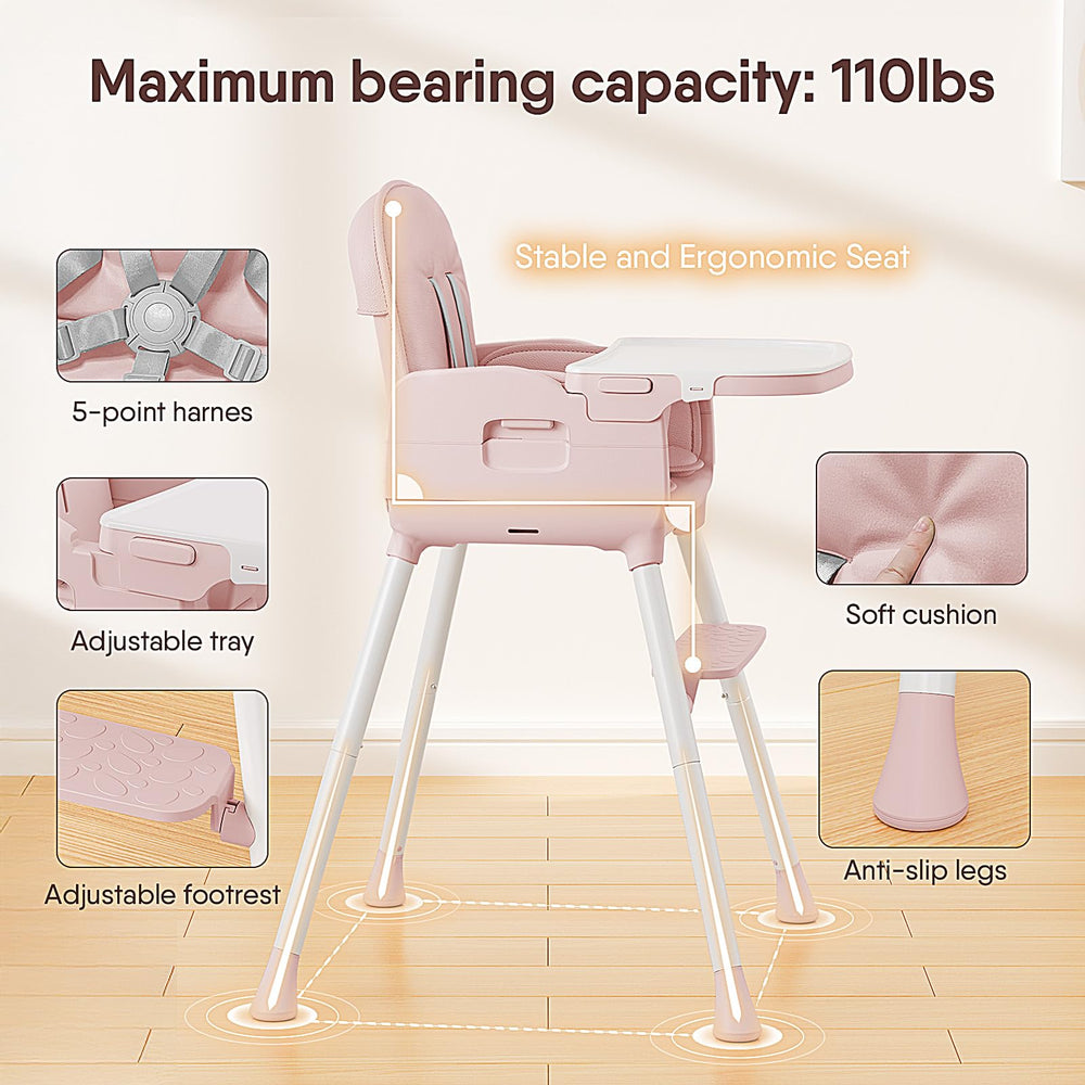 Obee Odee 5-point harness with removable belt for easy cleaning