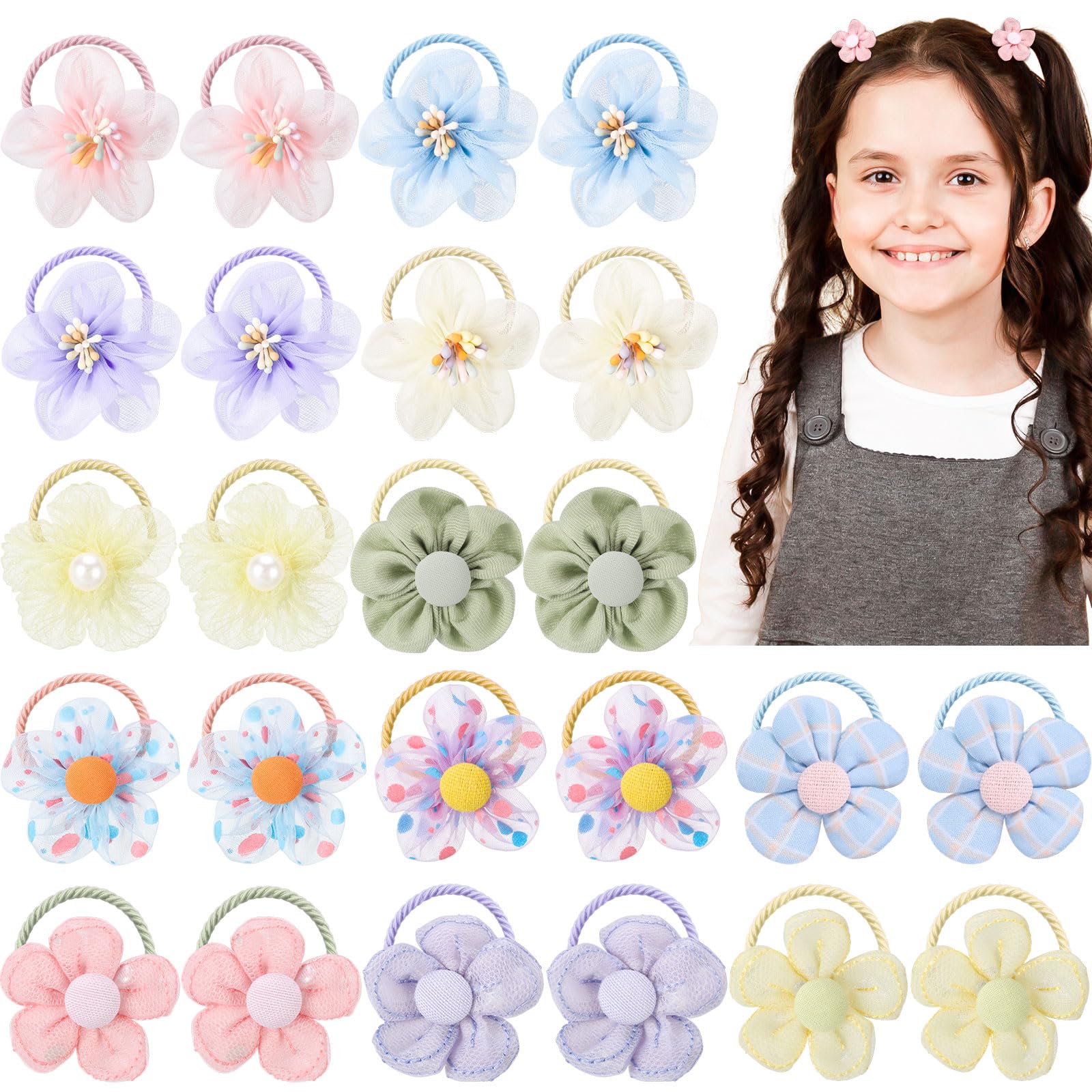 Obeoby 24pcs toddler hair ties box for easy storage and styling.