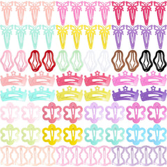 obeoby 82-pcs colorful hair clips set with crowns and butterflies for playful daily styling