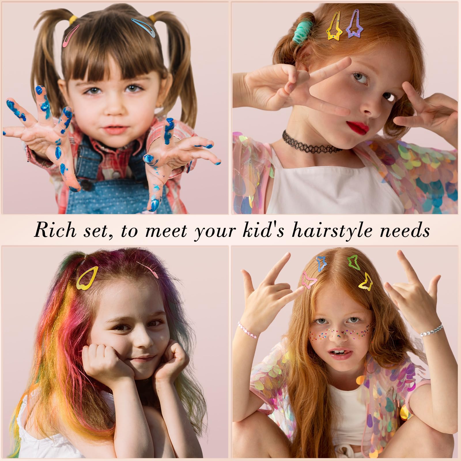 obeoby butterflies hair clip, playful pattern ideal for themed parties and day-to-day wear