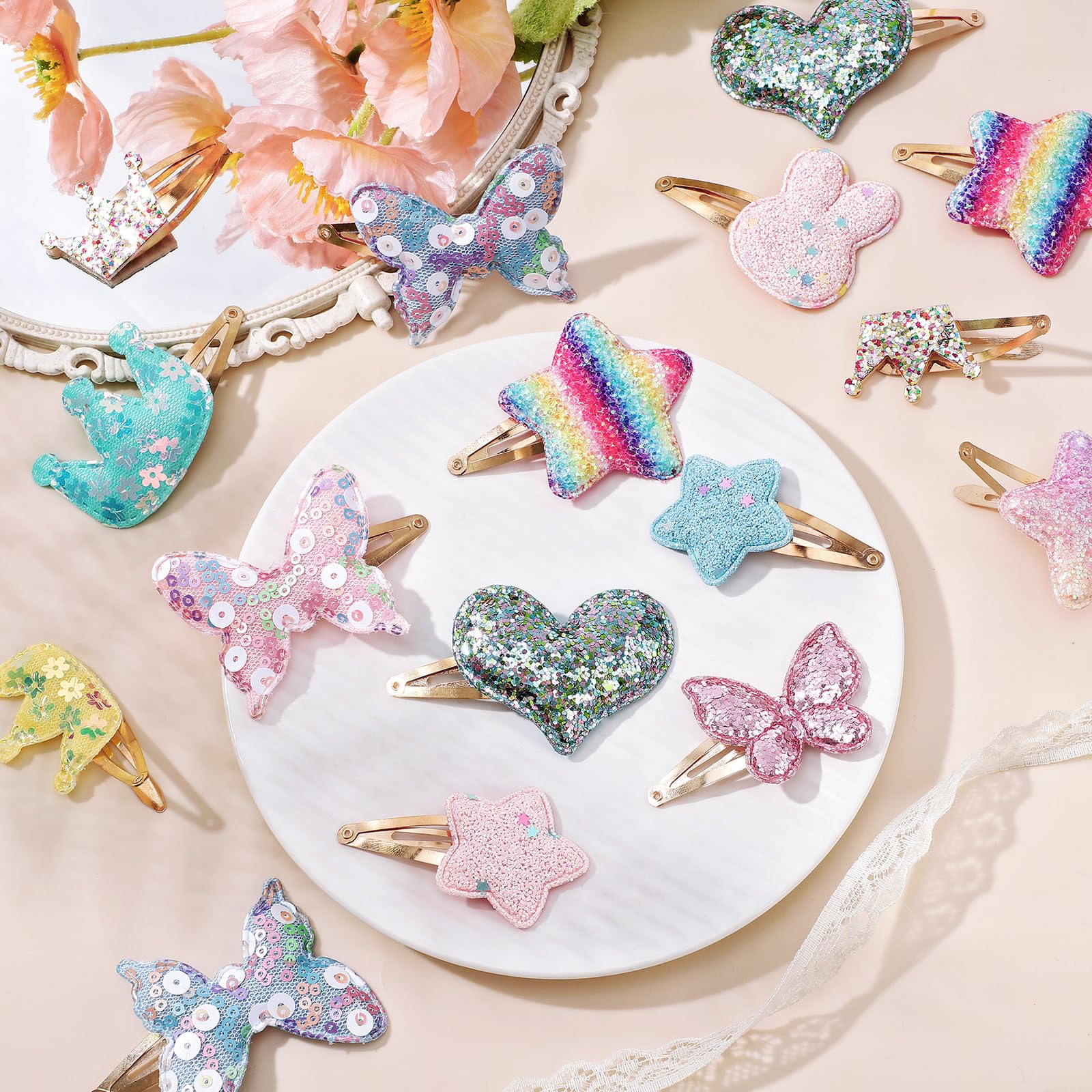 Obeoby heart hair clip for girls adds cute detail for casual looks.