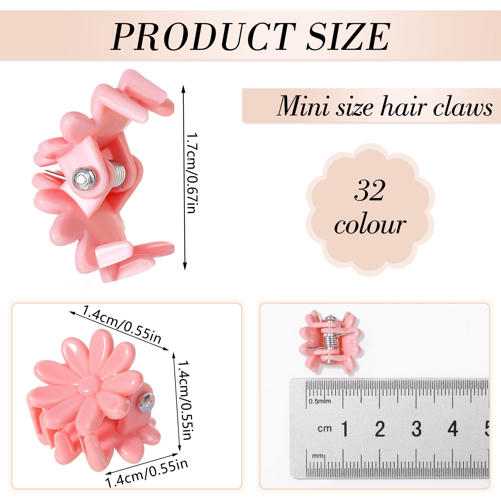 obeoby mini claw clip with a daisy flower design offering secure hold
