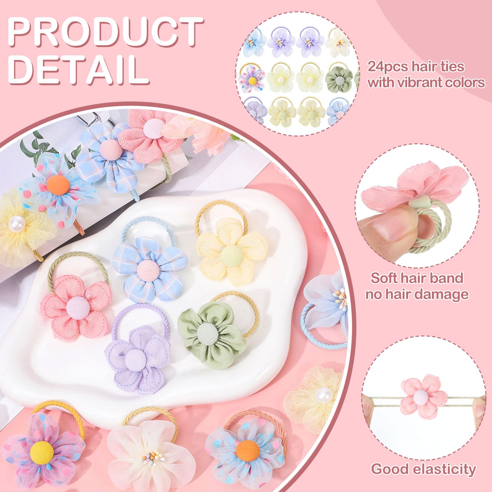 Obeoby soft cotton hair ties glide gently through hair.