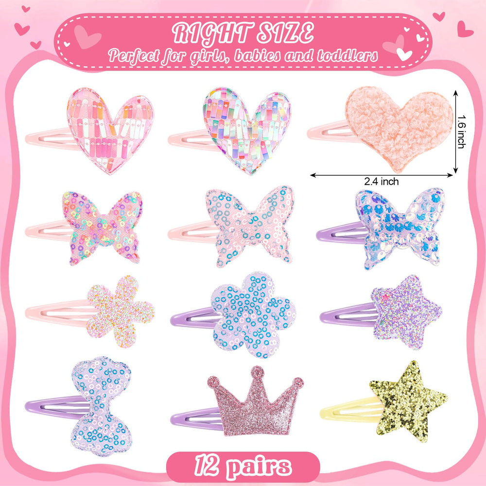 obeoby heart-pattern clips add cute accents for party-ready looks