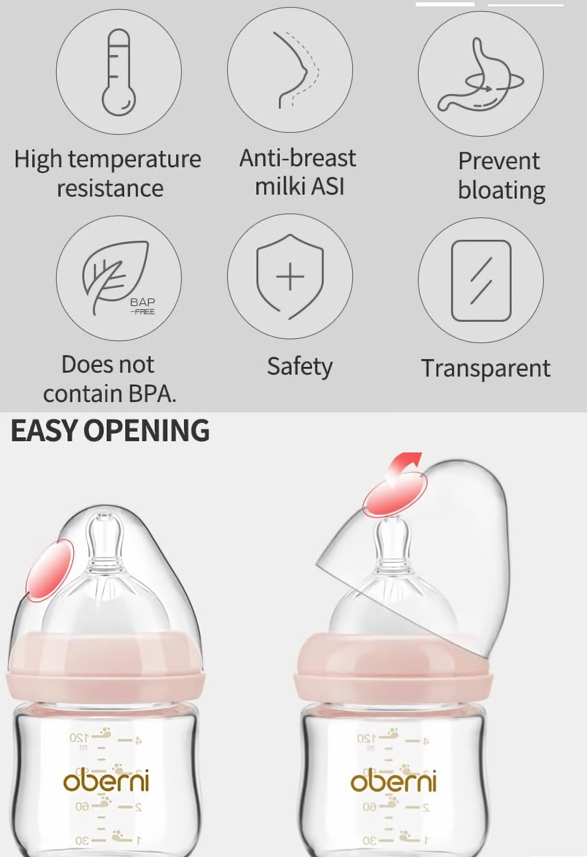 Oberni transition-friendly nipple aids comforting bottle feeding.