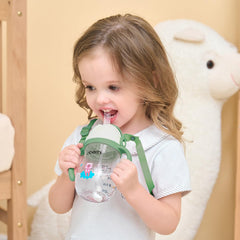 Oberni Tritan Sippy Cup 270ml green leak-proof spout prevents spills during travel