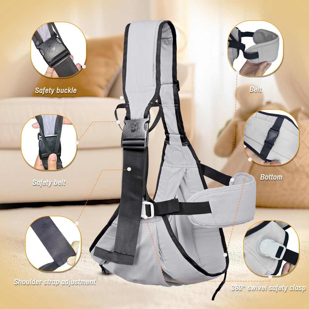 Oblitor carrier bottom buckle open for sleeping position versatility