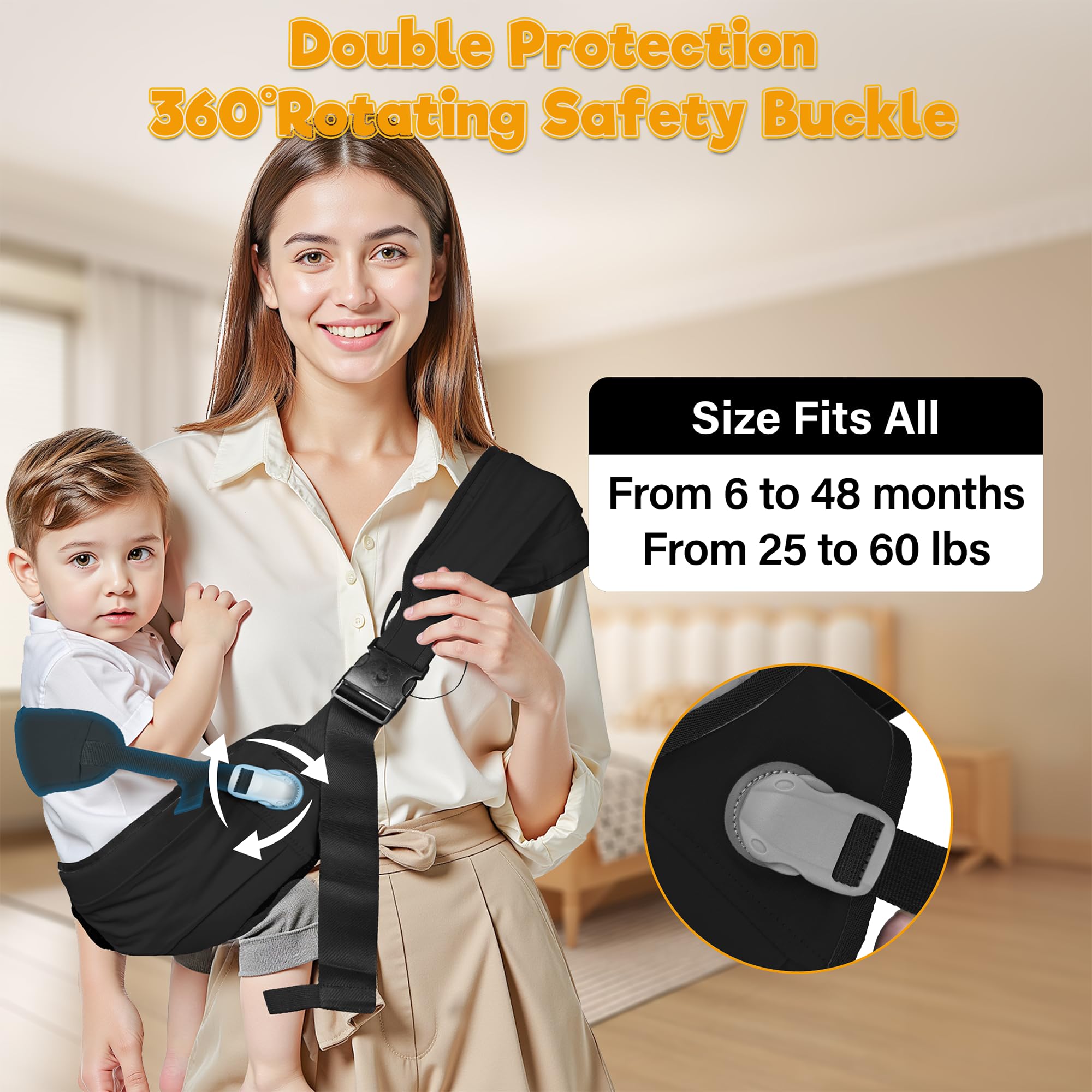 Oblitor baby carrier in infant sleep mode with cozy support.