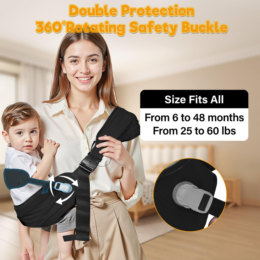 Oblitor baby carrier waist-harness: secure, balanced support during movement.
