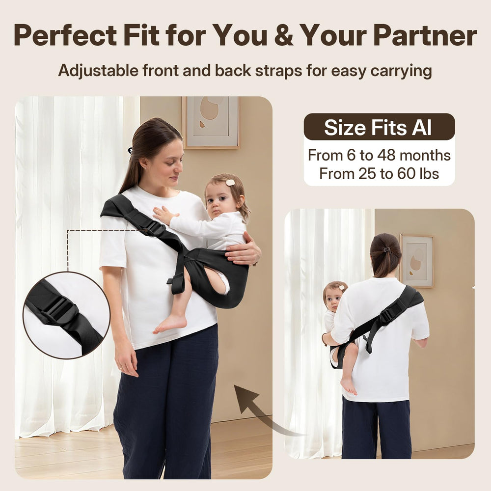 Oblitor Toddler Carrier enables hands-free use for errands and travel.