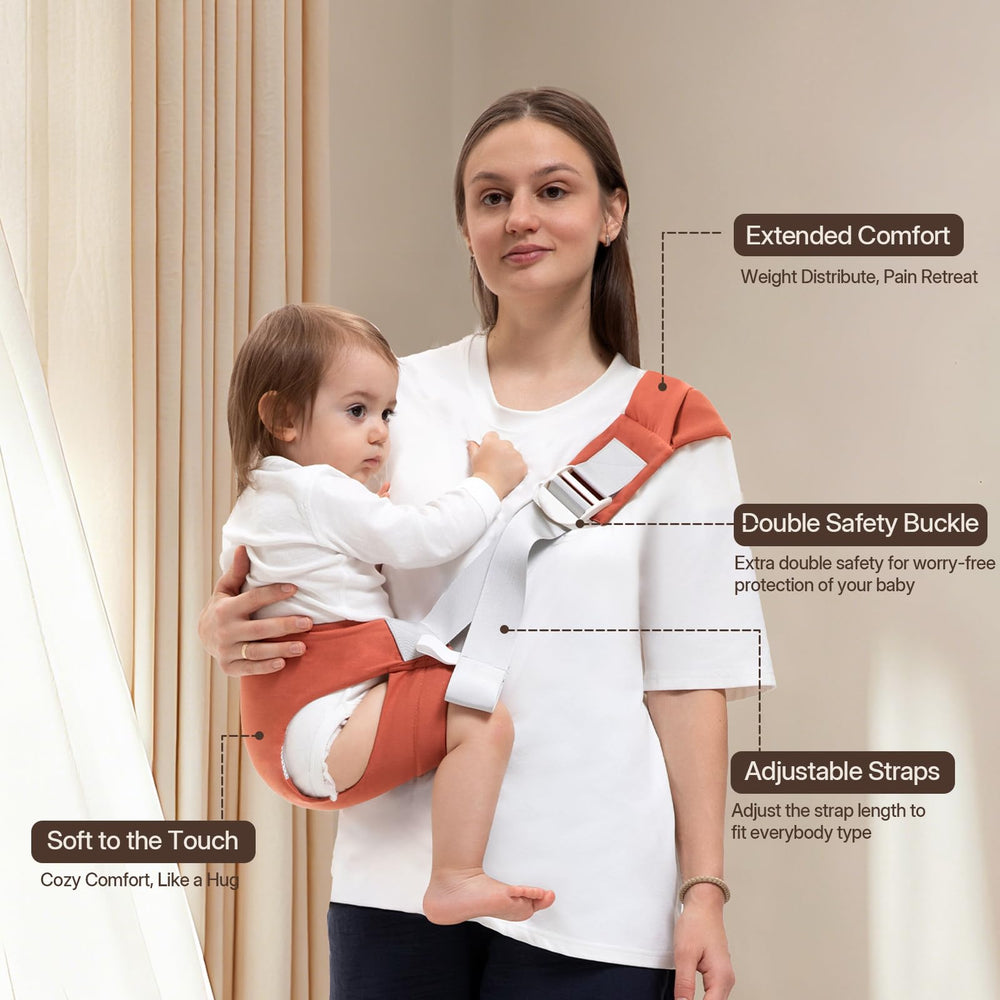Oblitor toddler carrier one-hand operation enables hands-free errands