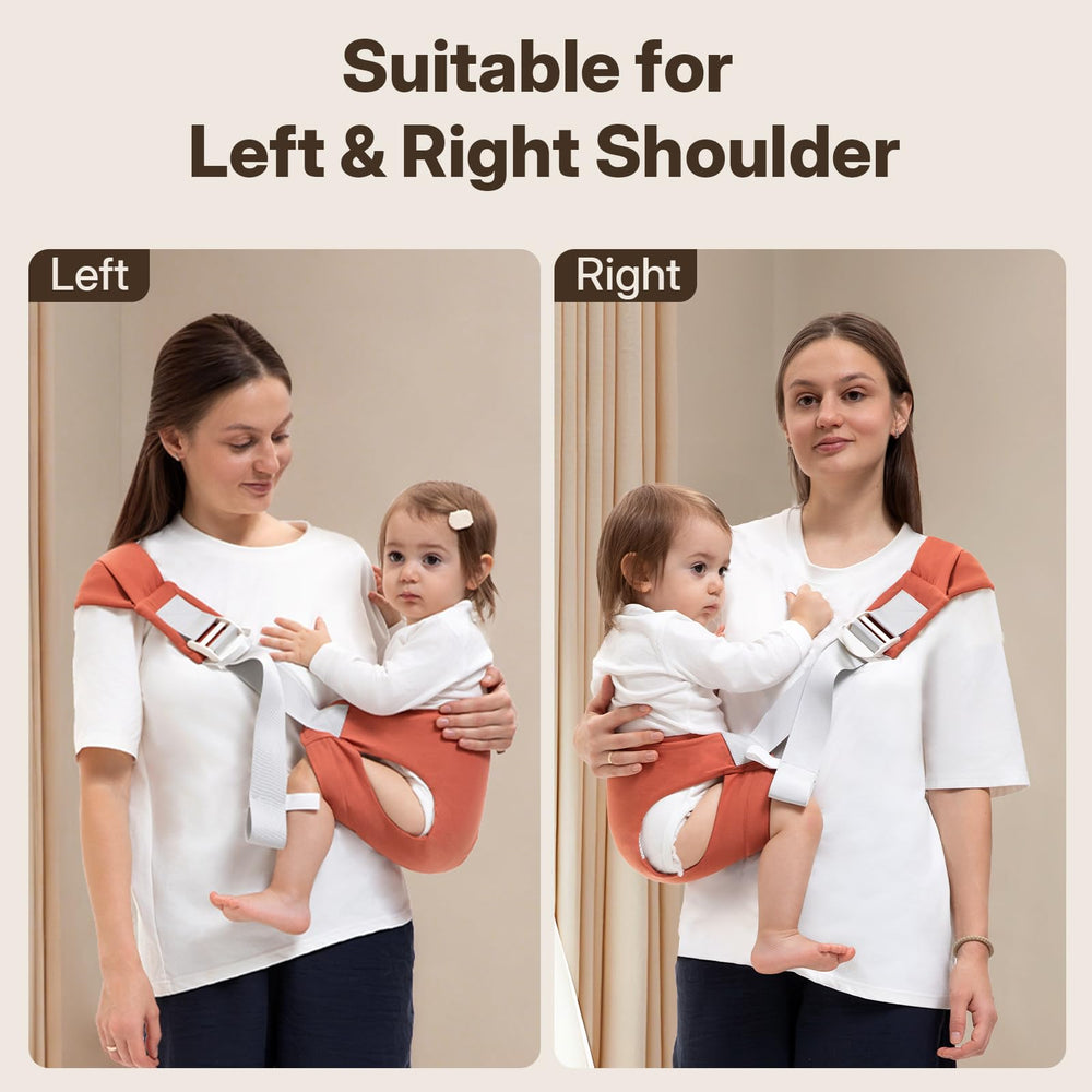 Oblitor toddler carrier right-shoulder adjustment supports easy weight distribution on outings
