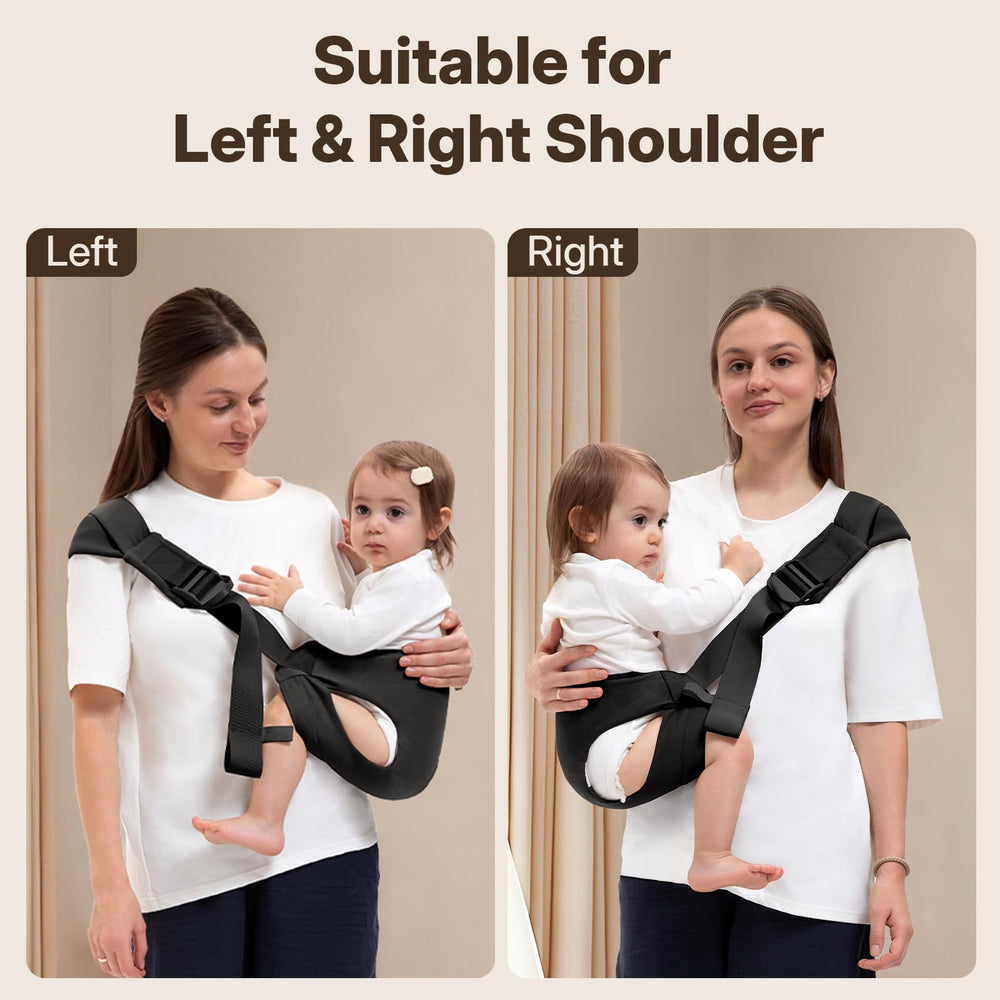 Oblitor Toddler Carrier right-shoulder strap with independent adjustability for versatile wearing.