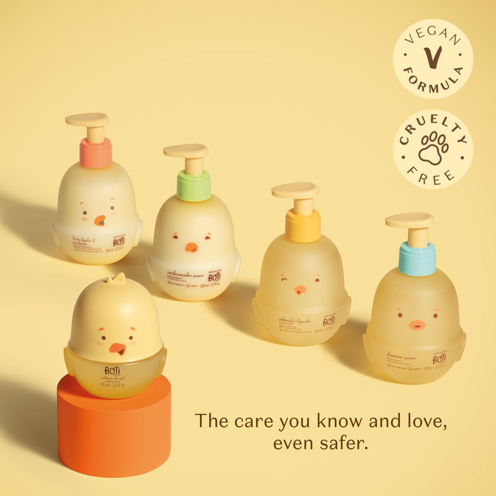 O Boticário Boti Baby cotton extract visual suggests skin hydration after bath