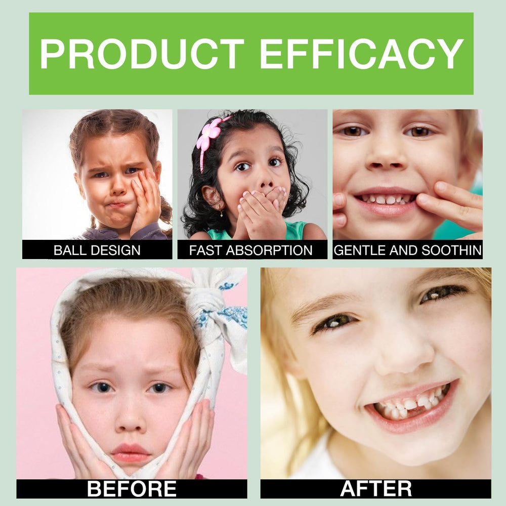 Obvira Mamas teething roller application-closeup; mess-free, targeted gum relief for babies.