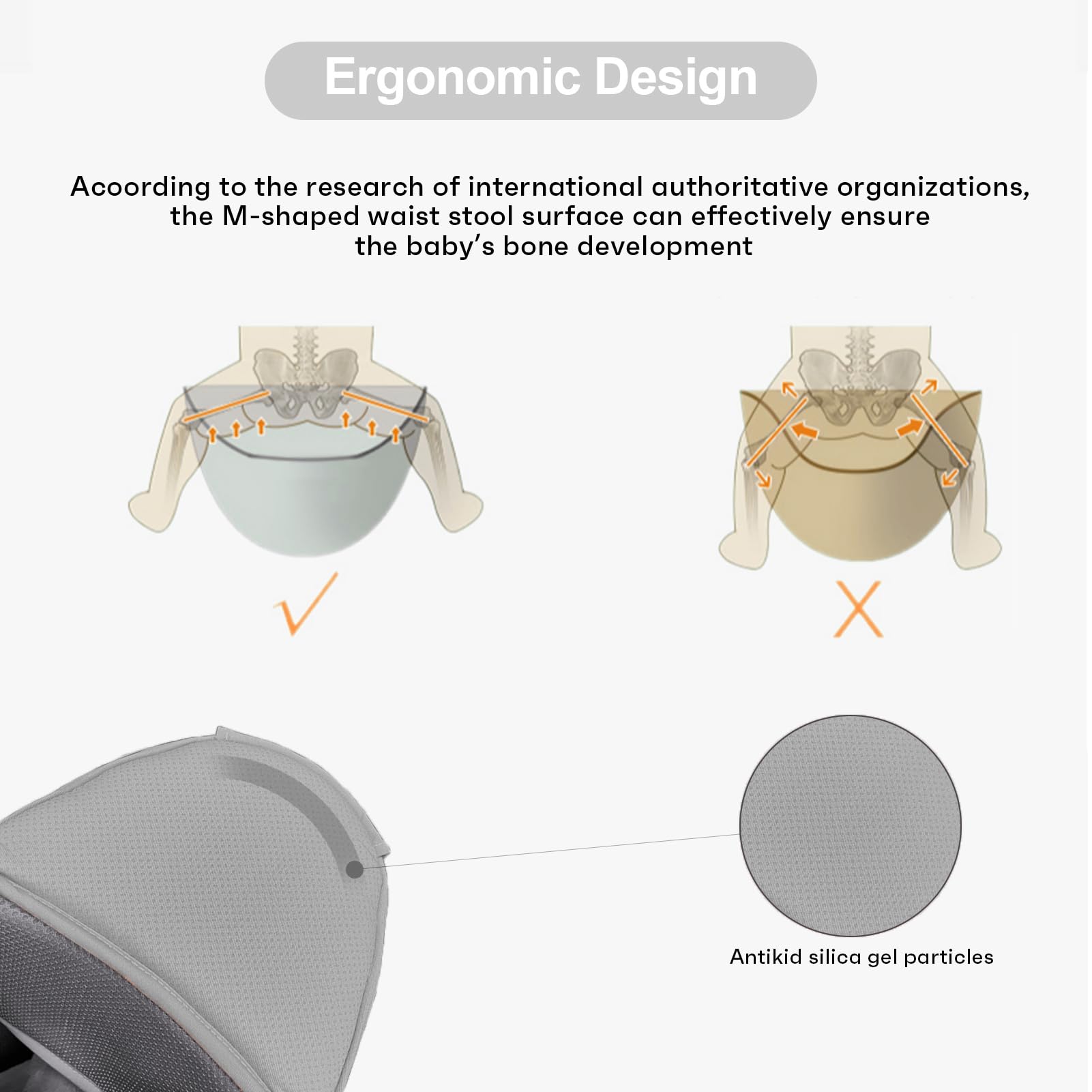 Ocanoiy detachable waist stool offers momentary rest for parents.