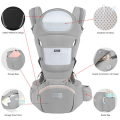 Ocanoiy hip-seat carry supports hands-free moments during outings.