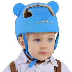 Ocanoiy baby helmet blue front view for safe crawling and walking.