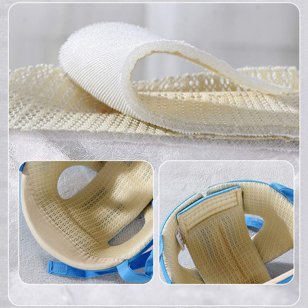 Ocanoiy baby helmet washable blue close-up highlights easy cleaning.