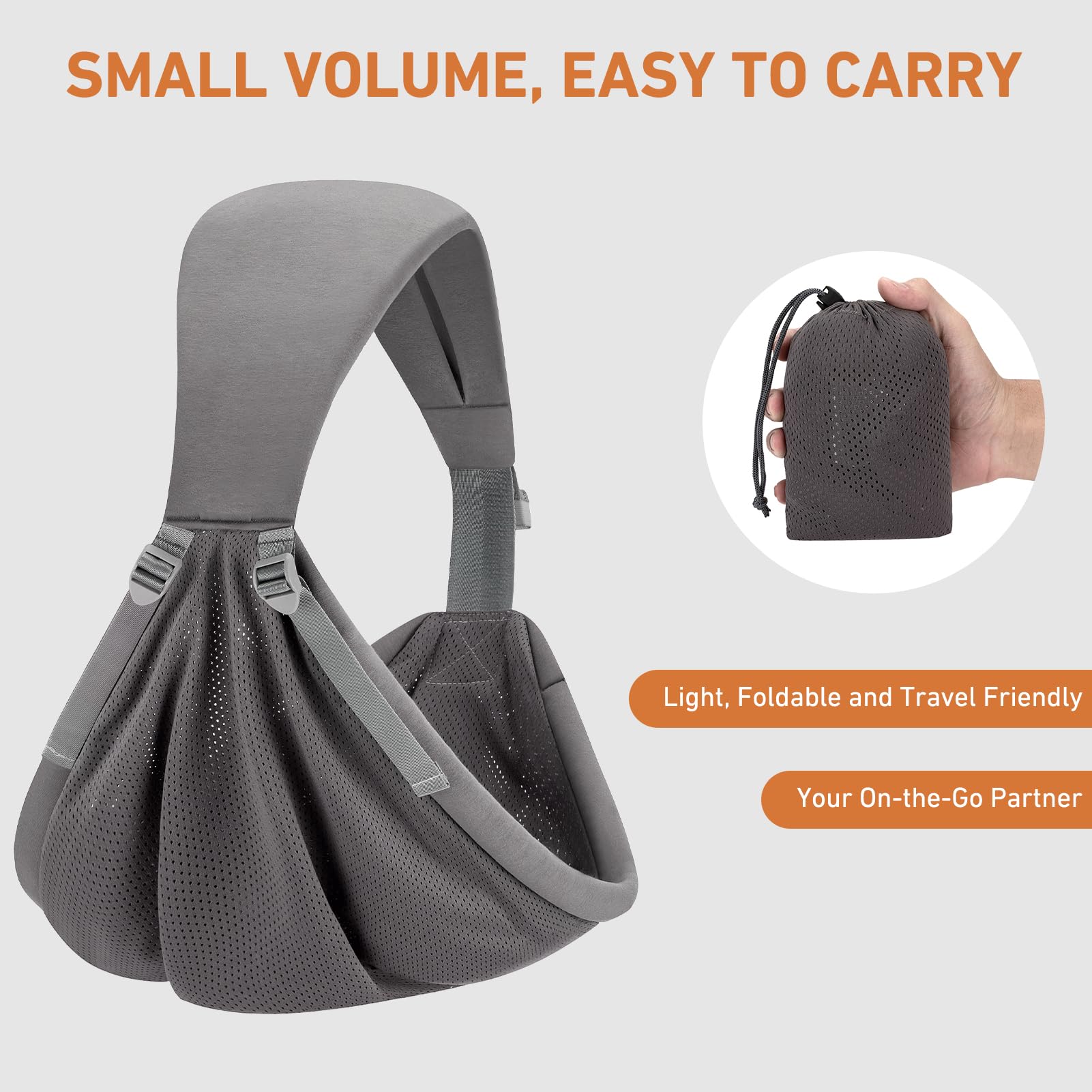 Ocanoiy baby sling easy-to-use ring-sling design enables quick one-handed carries.