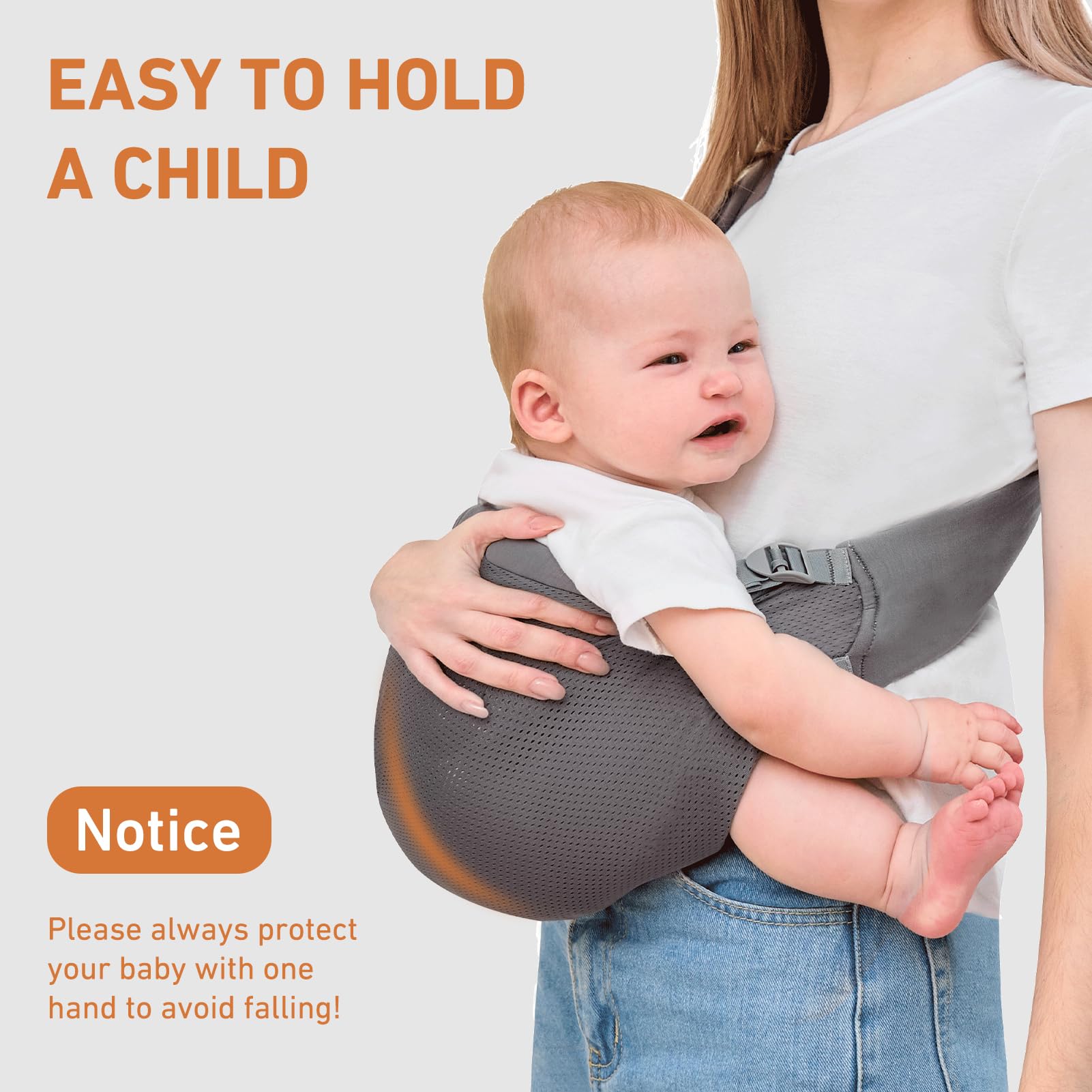 Ocanoiy baby sling lightweight breathable mesh ideal for summer outings.