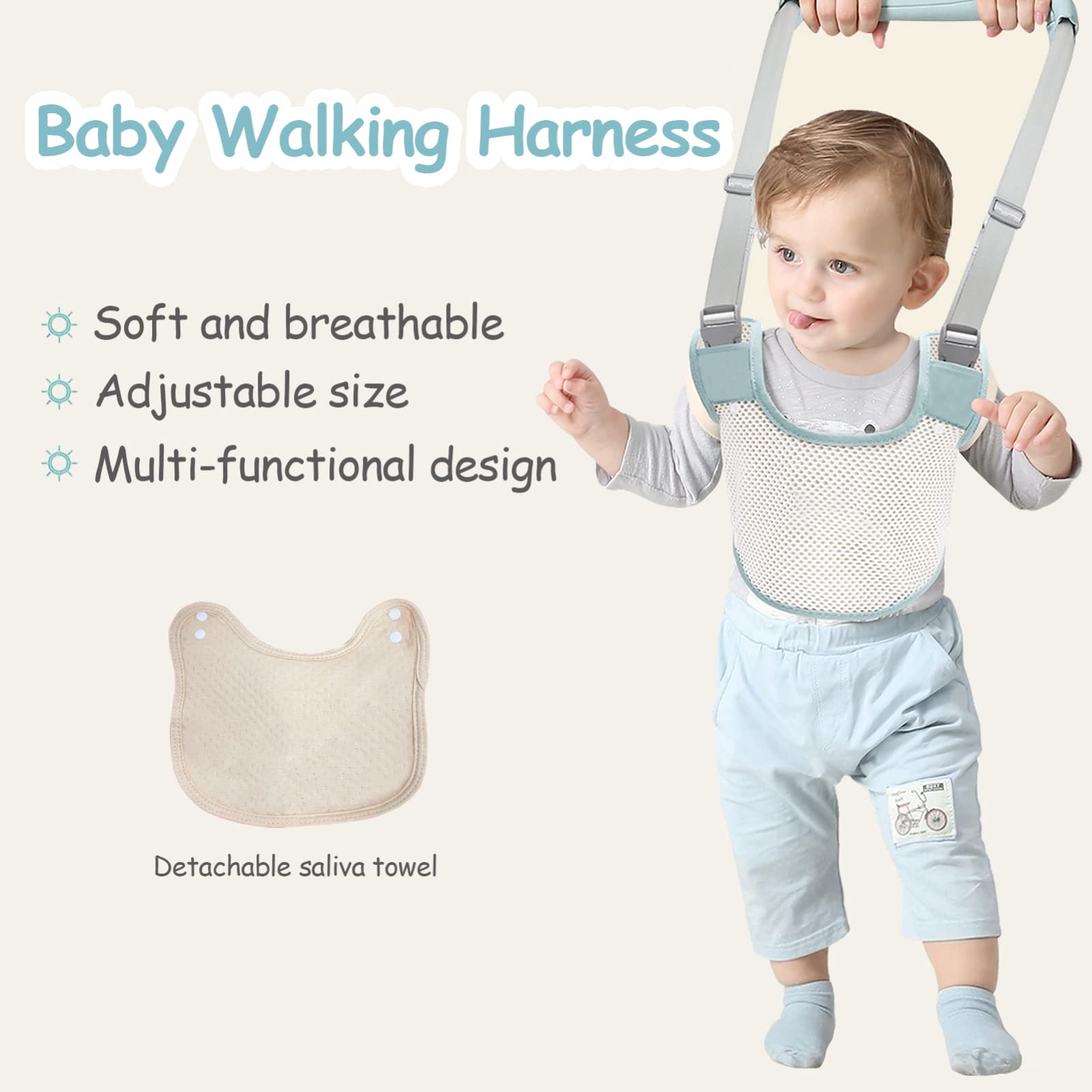 Ocanoiy green color walker harness ready for family outings.