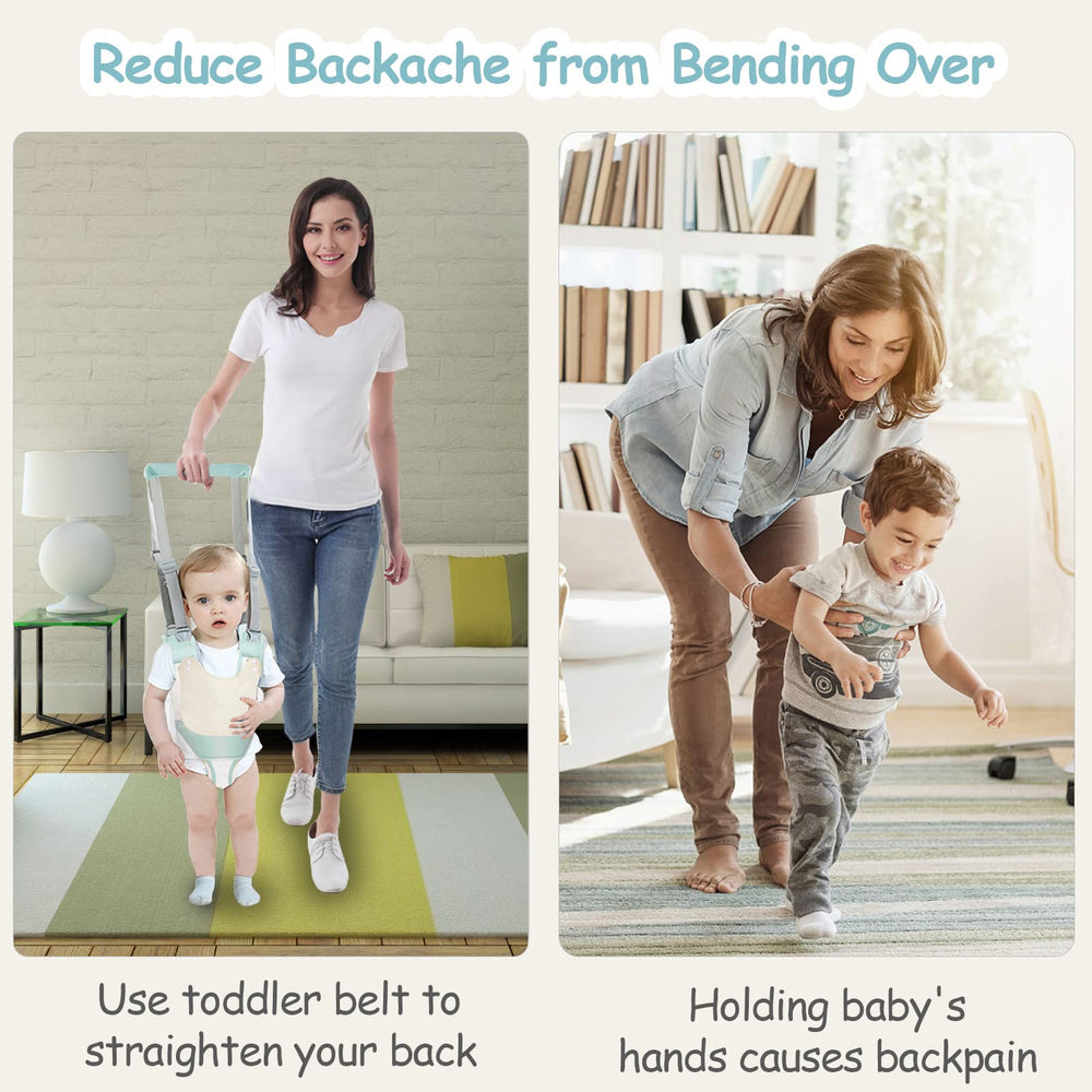 Ocanoiy scene shows a toddler walking with harness encouraging confident steps.