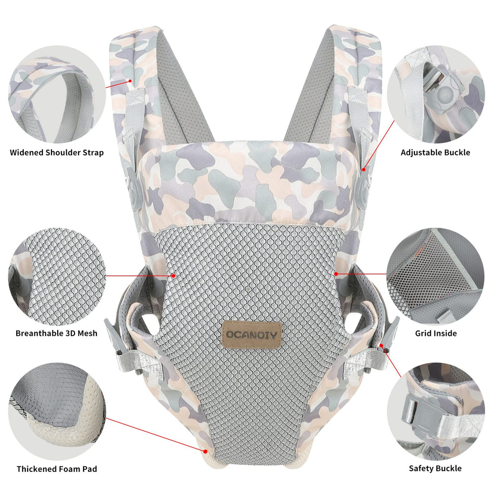 Ocanoiy neck-support pillow camouflage supports baby head and neck.