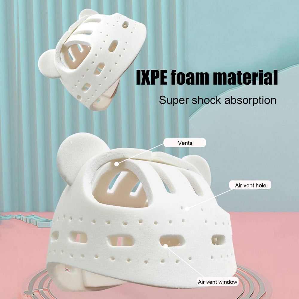 Ocanoiy head protector side view blue demonstrates protection against side bumps.
