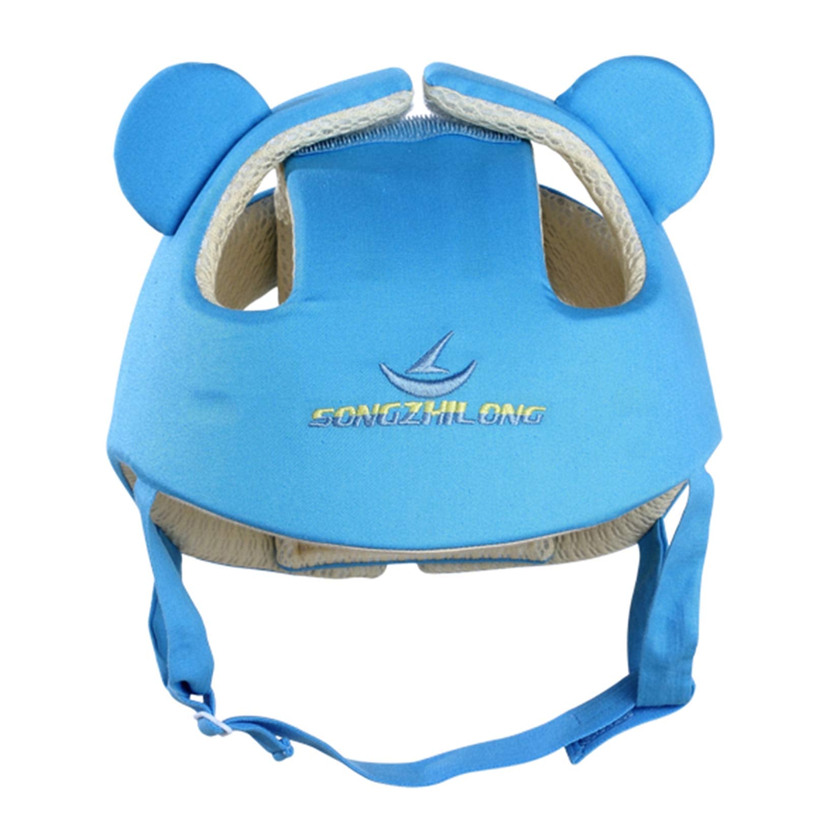 Ocanoiy infant headguard blue adjustable close-up for growing head sizes.