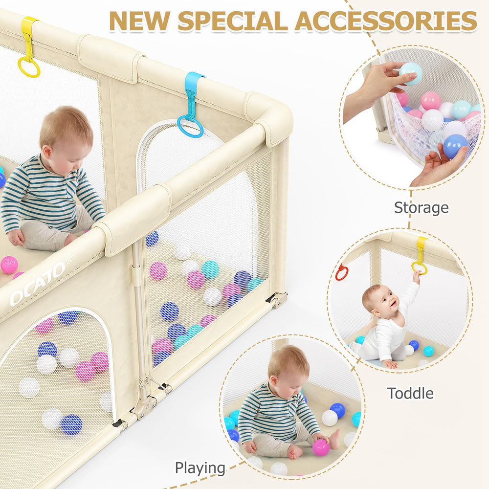 OCATO mesh-wall design provides 360-degree visibility for parent–child interaction.