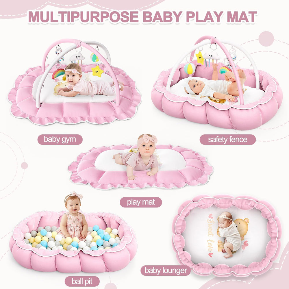 OCATO Baby Play Mat Gym ball pit view enables safe, interactive play.