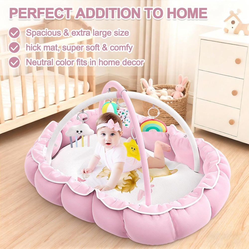 OCATO Baby Play Mat Gym large play area ideal for stretching and floor activities.
