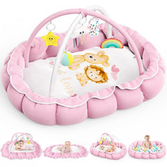 OCATO Baby Play Mat Gym tummy time layout supports neck and core strength.
