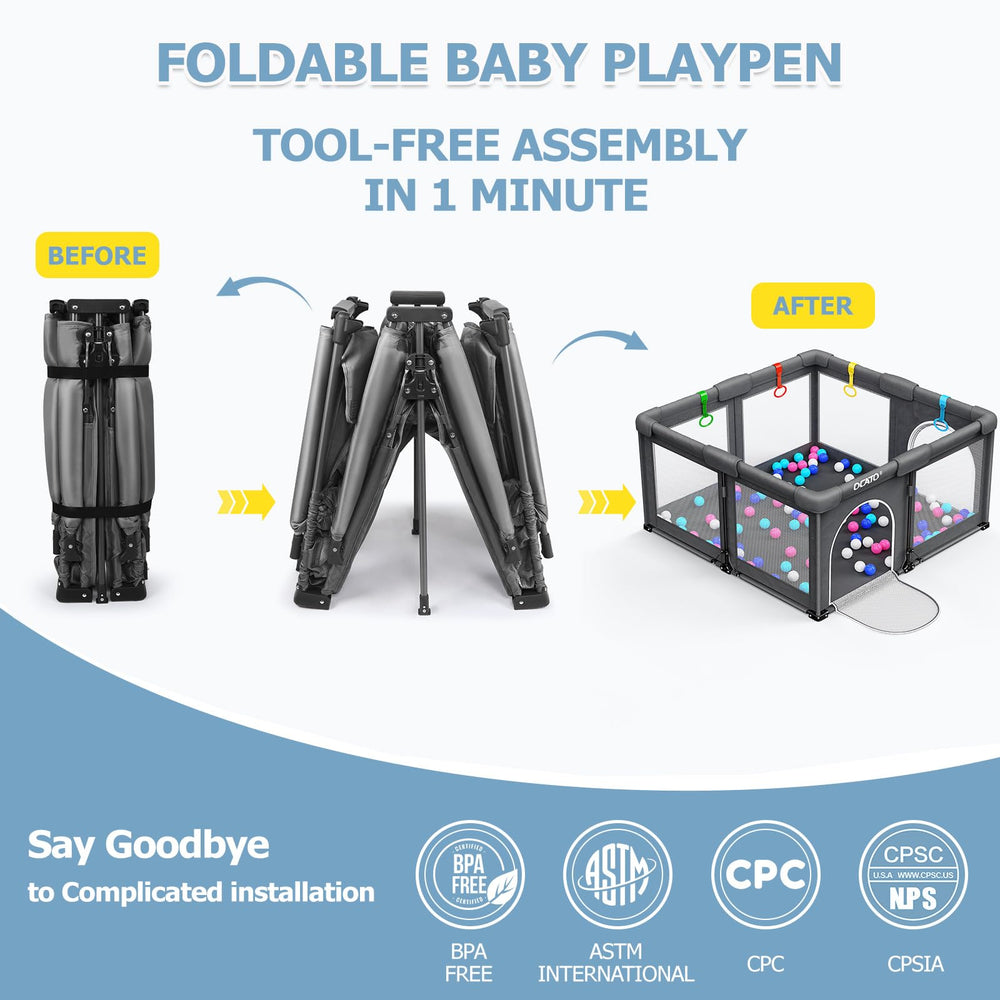 OCATO baby playpen setup quickly for indoor use