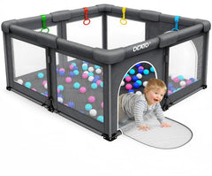 OCATO baby playpen folded compact for easy storage and transport