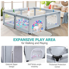 OCATO baby playpen hanging rings illustrate grasp practice for babies.