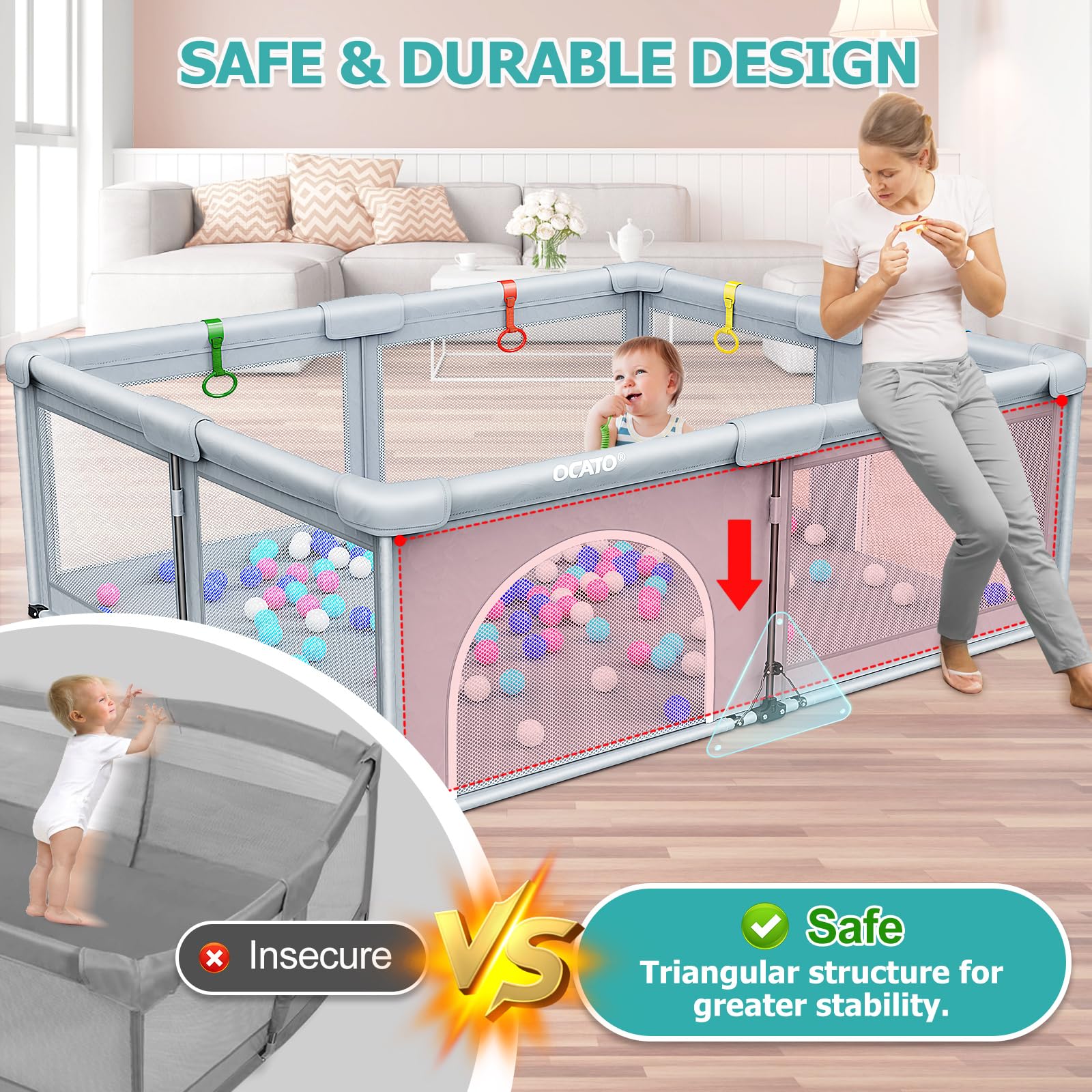 OCATO ocean ball bundle provides engaging sensory play for toddlers.