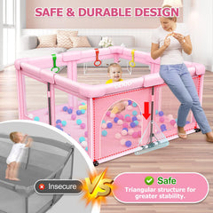 OCATO Baby Playpen outer view: sturdy, safe play area.