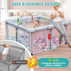 OCATO playpen uses safe materials and tested design for peace of mind.