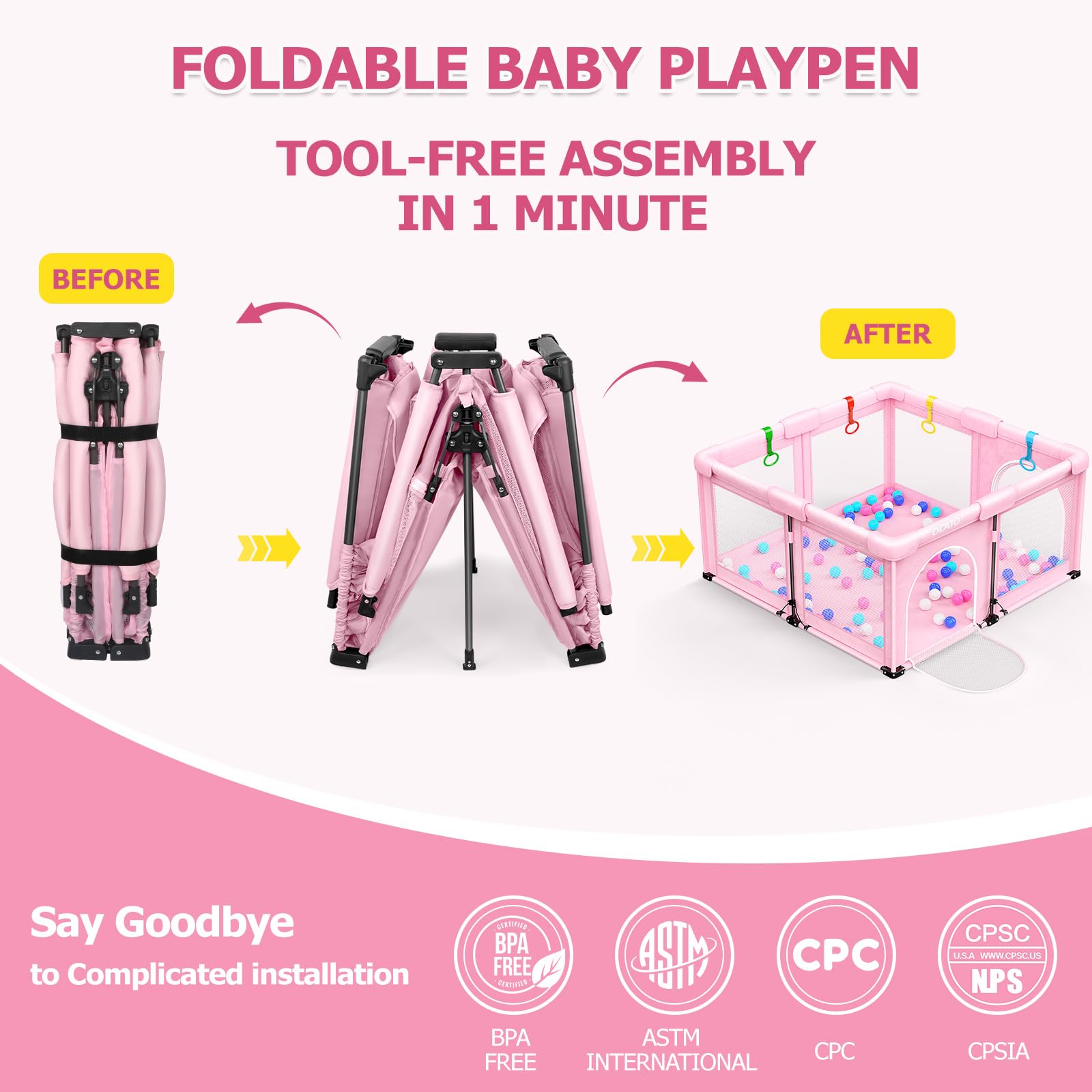 OCATO Baby Playpen setup: quick assembly for busy parents.