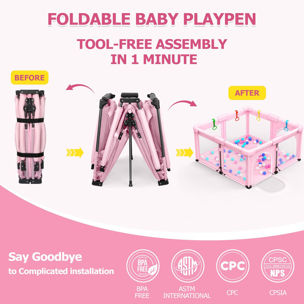 OCATO Baby Playpen setup: quick assembly for busy parents.