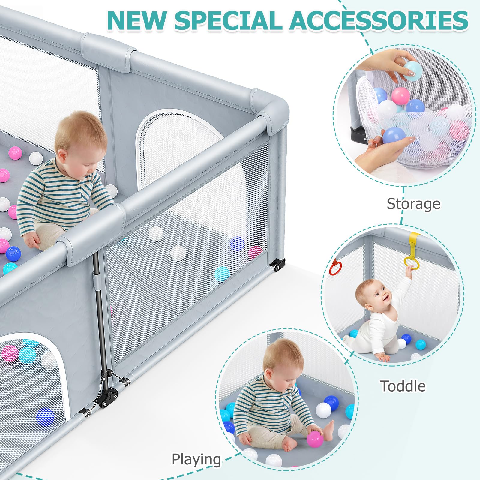 OCATO playpen storage bag demonstrates organized travel and quick setup.